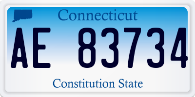 CT license plate AE83734