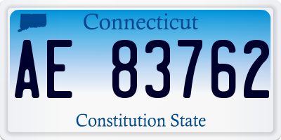 CT license plate AE83762