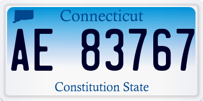 CT license plate AE83767