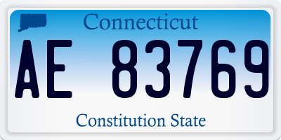 CT license plate AE83769