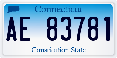 CT license plate AE83781