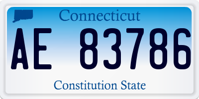 CT license plate AE83786
