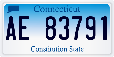 CT license plate AE83791