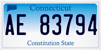 CT license plate AE83794