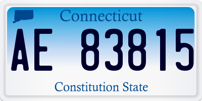 CT license plate AE83815