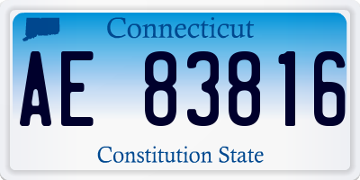 CT license plate AE83816
