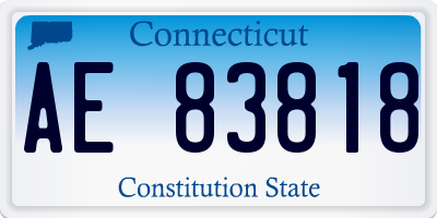 CT license plate AE83818