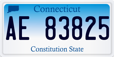 CT license plate AE83825