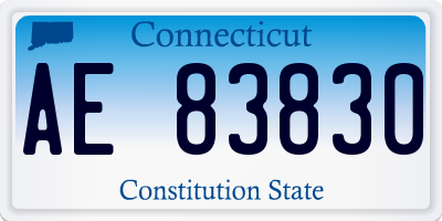 CT license plate AE83830