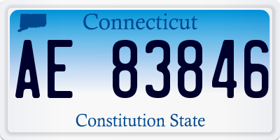 CT license plate AE83846
