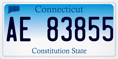 CT license plate AE83855