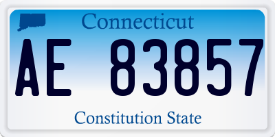 CT license plate AE83857