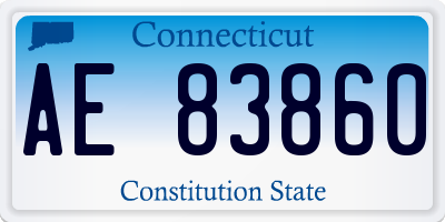 CT license plate AE83860