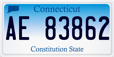 CT license plate AE83862