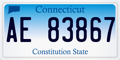 CT license plate AE83867
