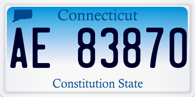 CT license plate AE83870