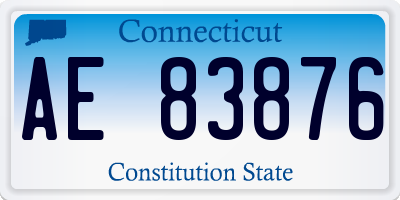 CT license plate AE83876