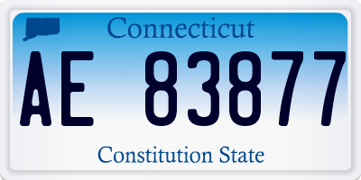 CT license plate AE83877