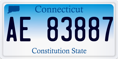 CT license plate AE83887