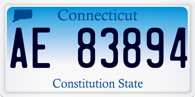 CT license plate AE83894