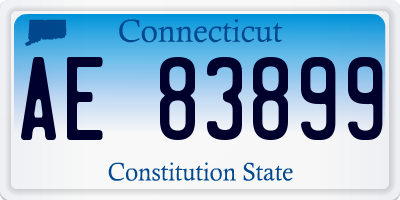 CT license plate AE83899