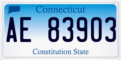 CT license plate AE83903