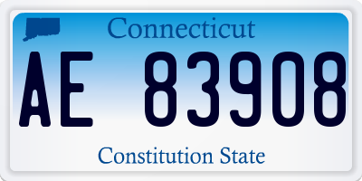 CT license plate AE83908