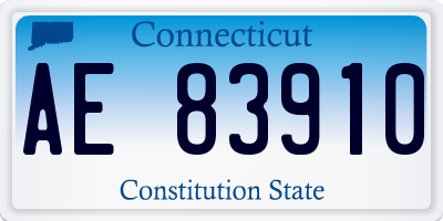 CT license plate AE83910