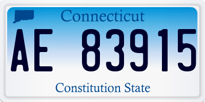 CT license plate AE83915