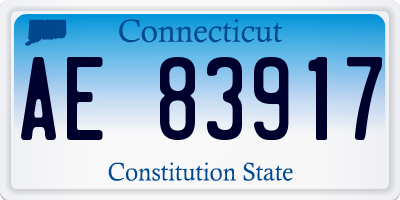 CT license plate AE83917