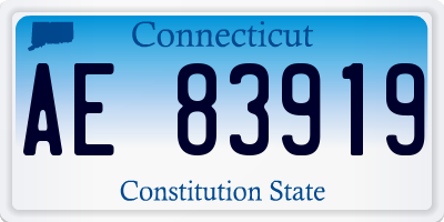 CT license plate AE83919