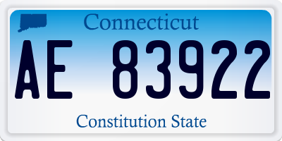 CT license plate AE83922