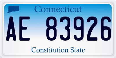 CT license plate AE83926