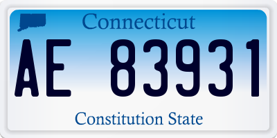 CT license plate AE83931