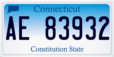 CT license plate AE83932