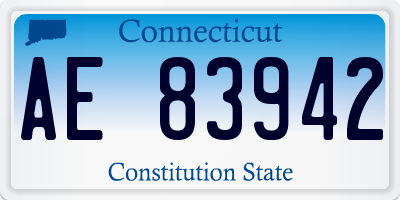 CT license plate AE83942
