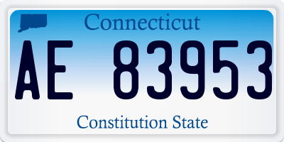 CT license plate AE83953