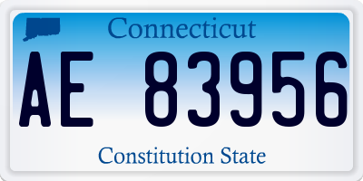 CT license plate AE83956