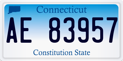 CT license plate AE83957