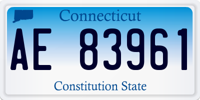 CT license plate AE83961