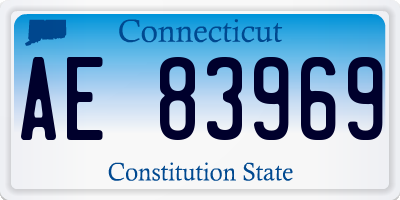 CT license plate AE83969
