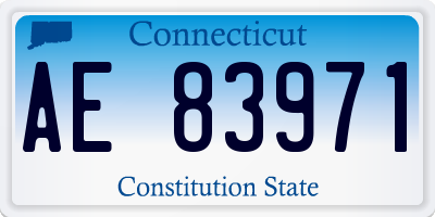 CT license plate AE83971