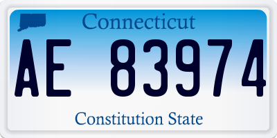 CT license plate AE83974