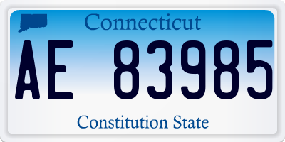 CT license plate AE83985