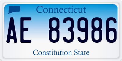 CT license plate AE83986
