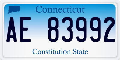 CT license plate AE83992