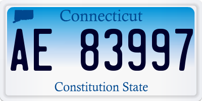 CT license plate AE83997