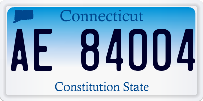 CT license plate AE84004