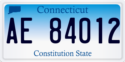 CT license plate AE84012