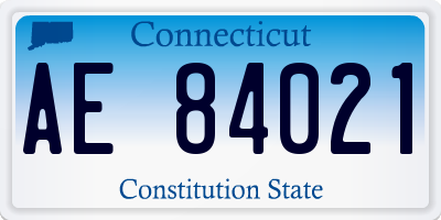 CT license plate AE84021